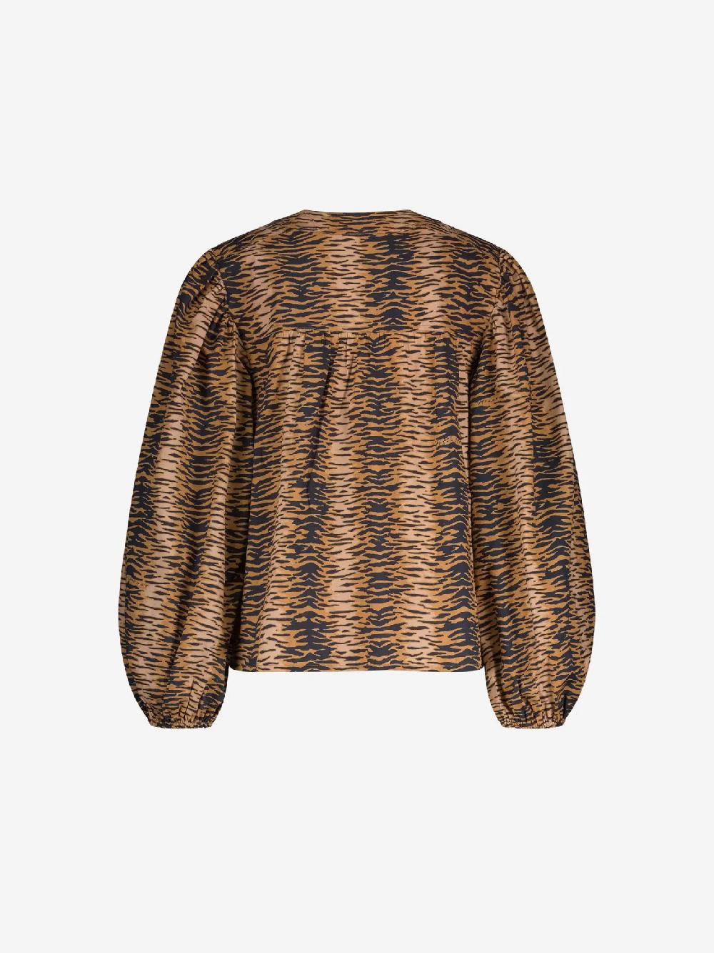 Nikkie Tijgerprint Blouse Met Ballonmouwen