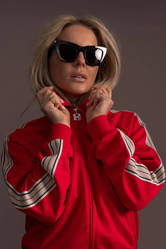 nikkie Track jacket met FH logo en biezen