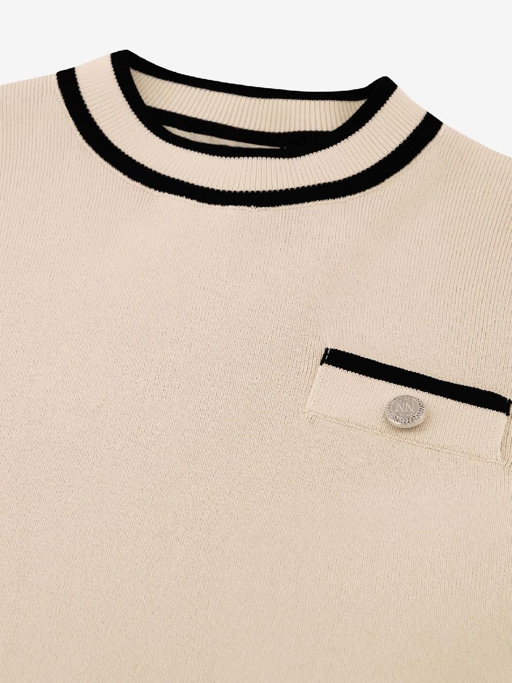 Nikkie Trui Met Zwarte Contrastbiezen