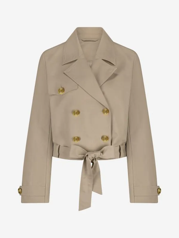 nikkie Wijdvallend jack met ceintuur en N-knopen