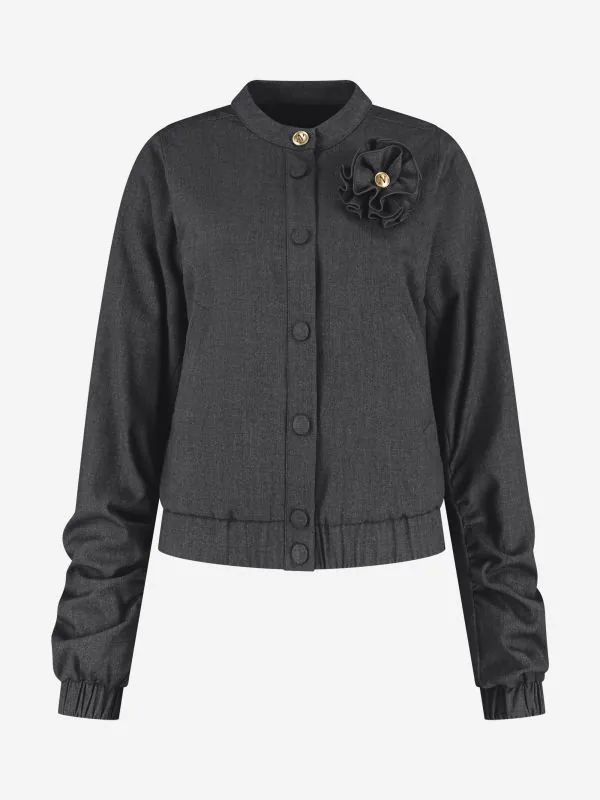 nikkie Wijdvallend jack met decoratieve bloem