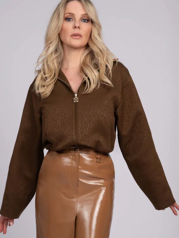 nikkie Wijdvallend jack met FH logo patroon