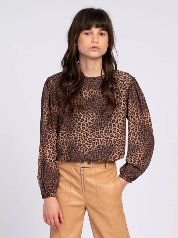 Nikkie Wijdvallende Blouse Met Panterprint