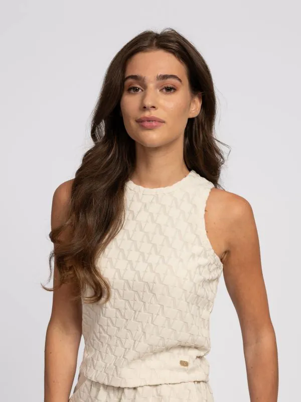 nikkie Zachte top met logo patroon