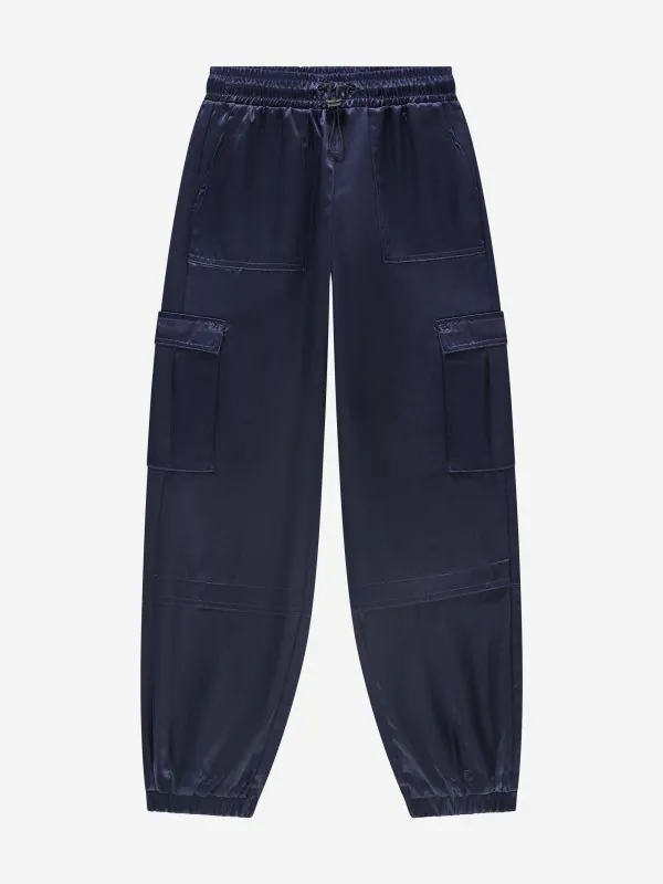 nikkie Satijnen cargobroek met elastische tailleband