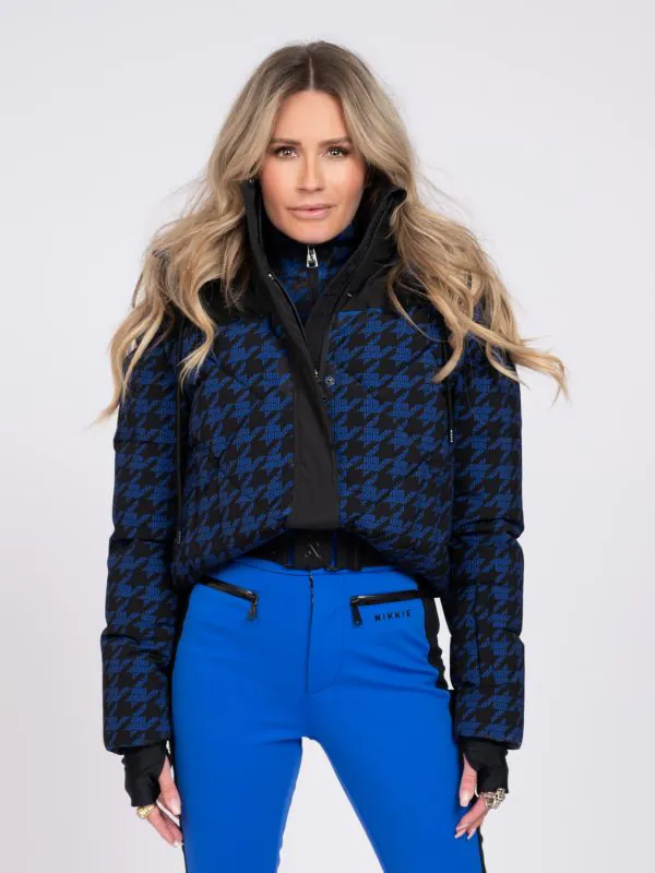 nikkie Ski jas met logo patroon en afneembare mouwen