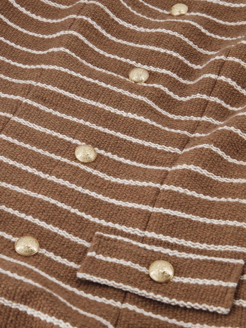 Nikkie Strapless Jurk Met Gestreept Patroon En N-knopen