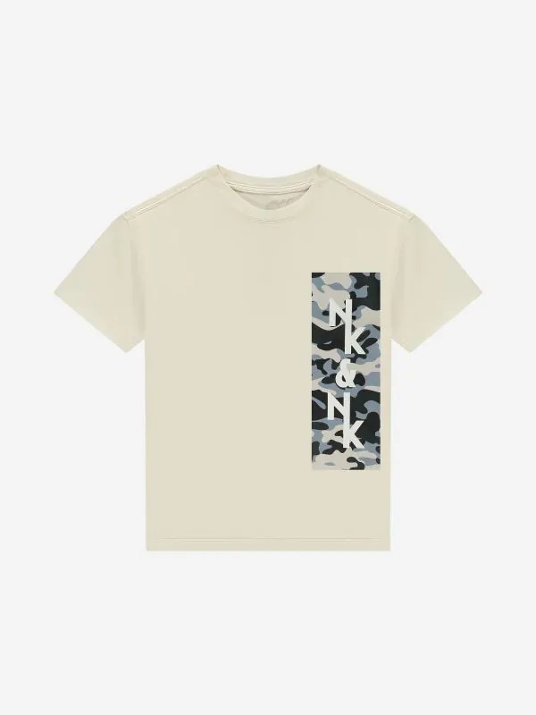 nikkie T-shirt met camouflage print en NIK&NIK logo