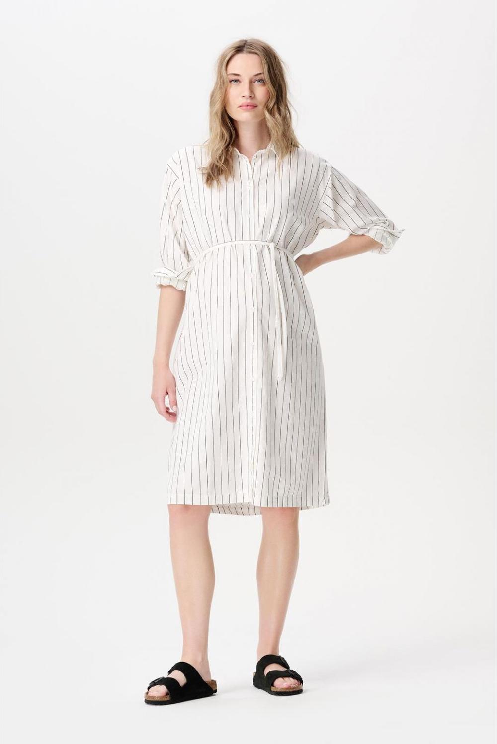 noppies Jurk met voedingsfunctie Diego - Cream Thin Stripe