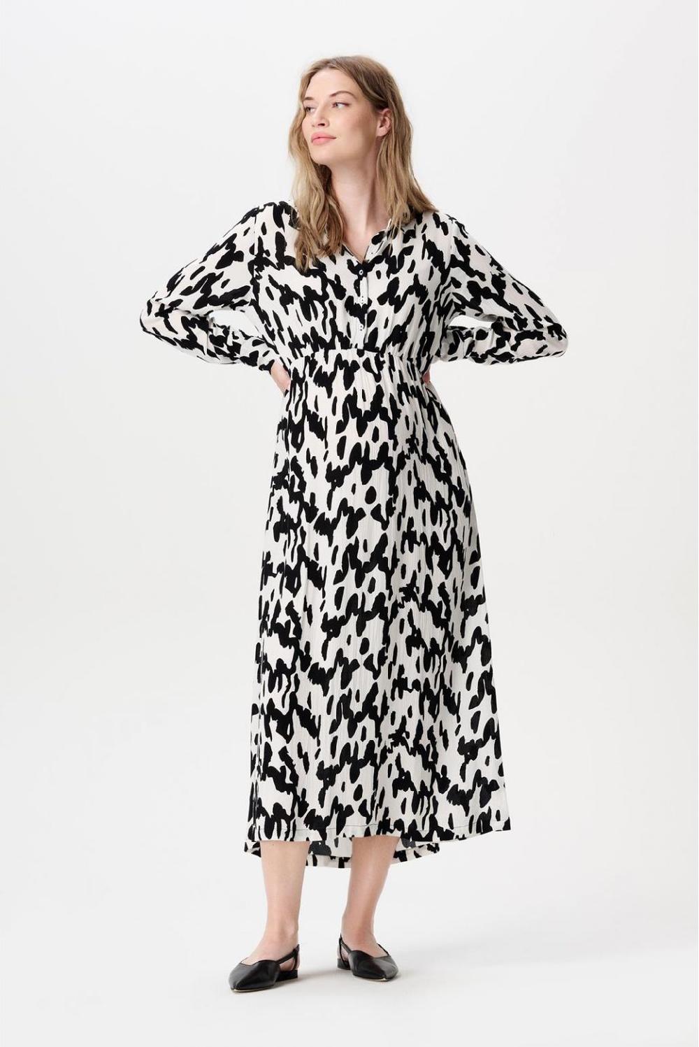 noppies Jurk met voedingsfunctie Kiki - Wavy Black Print