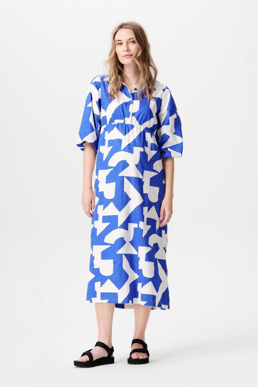 noppies Jurk met voedingsfunctie Pilar - Graphic Blue Print