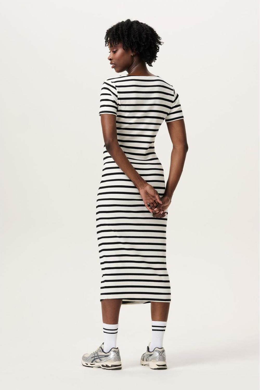Noppies Jurk Met Voedingsfunctie Soiree - Cream Stripe