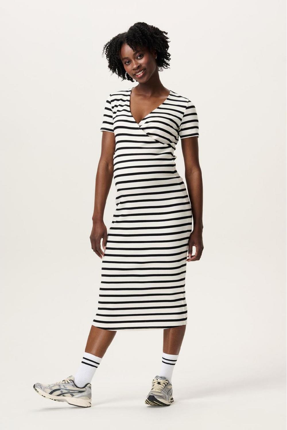 noppies Jurk met voedingsfunctie Soiree - Cream Stripe
