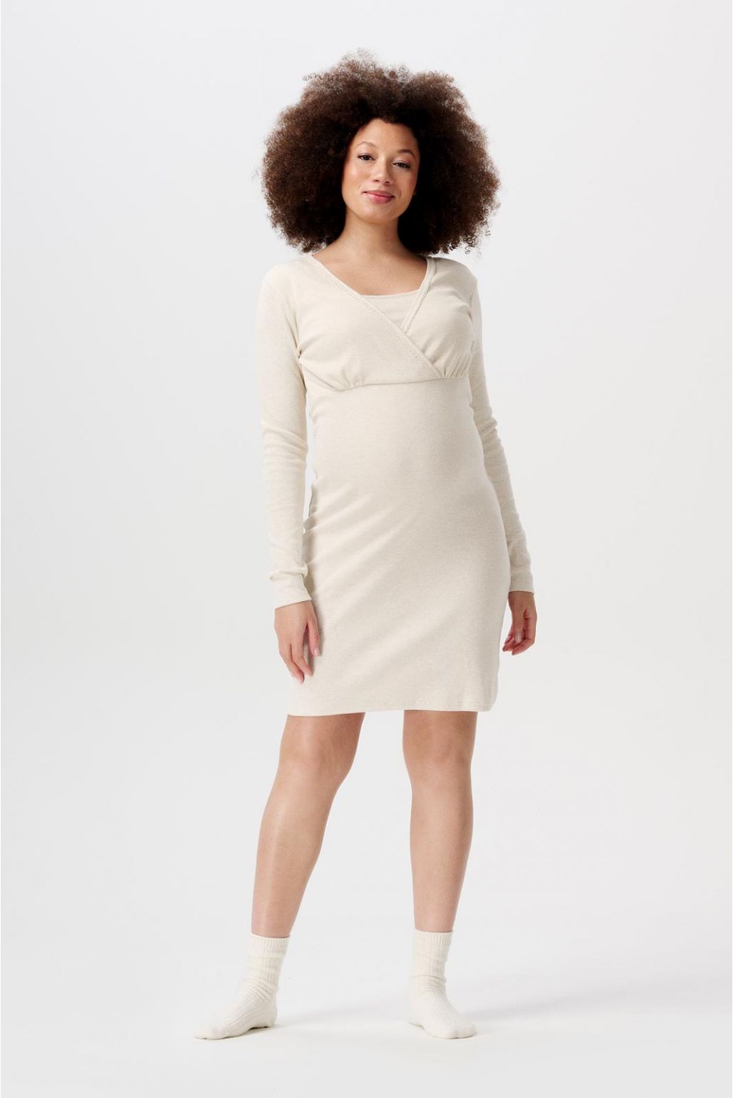 noppies Nachtjapon met voedingsfunctie Alisa - Oatmeal