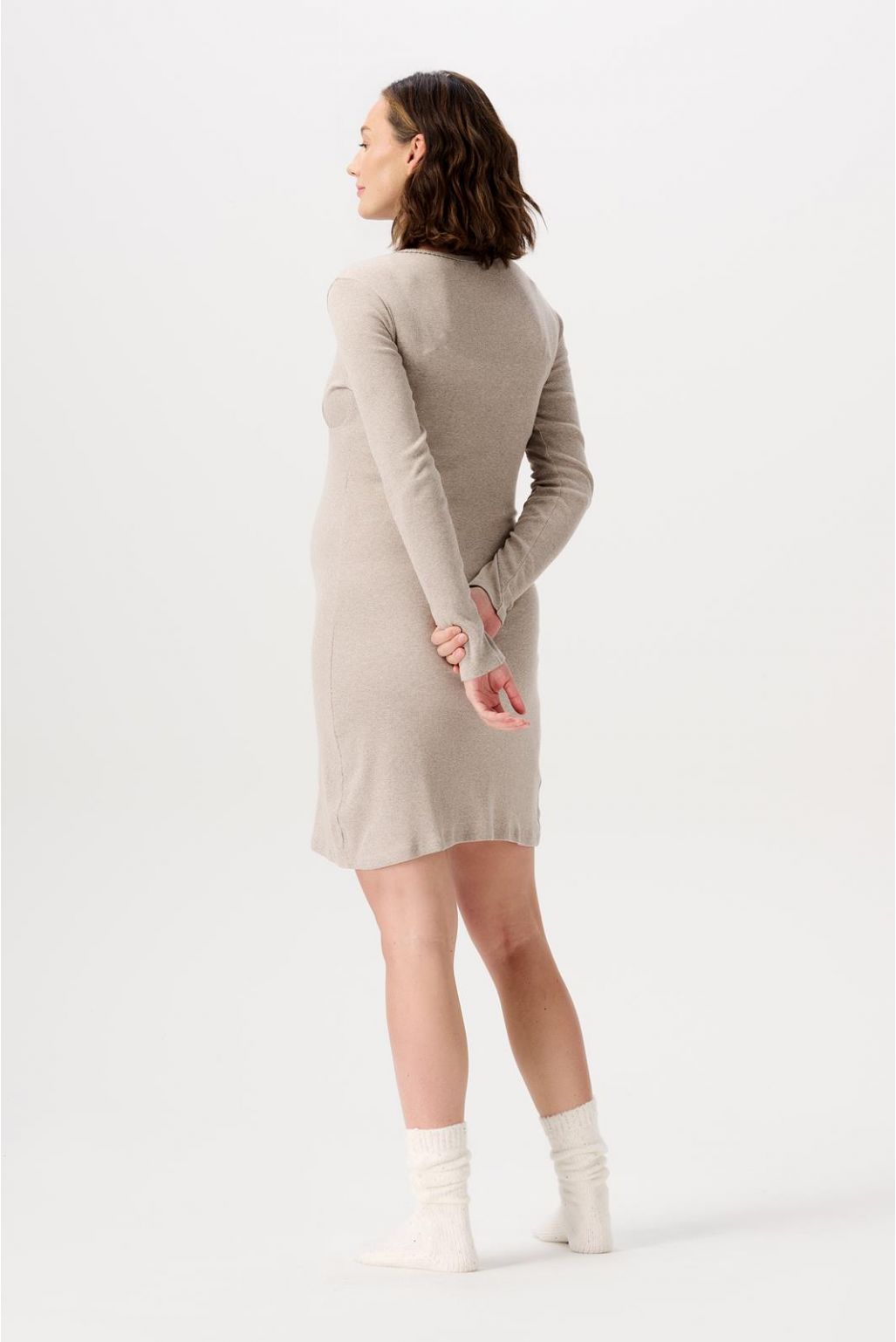 Noppies Nachtjapon Met Voedingsfunctie Alisa - Taupe Melange