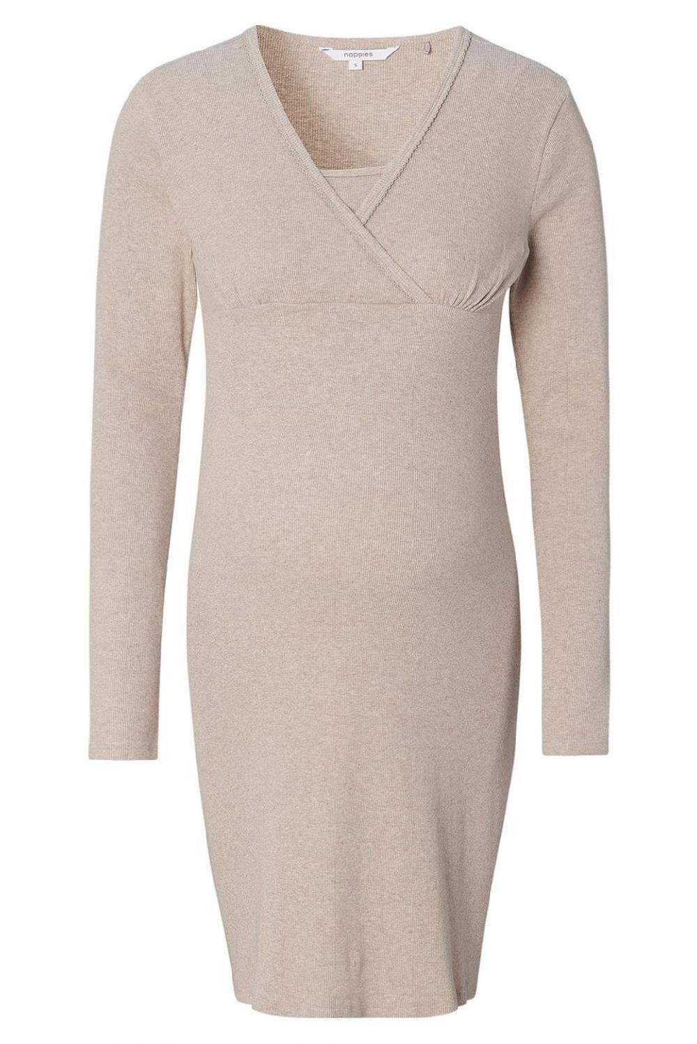 Noppies Nachtjapon Met Voedingsfunctie Alisa - Taupe Melange