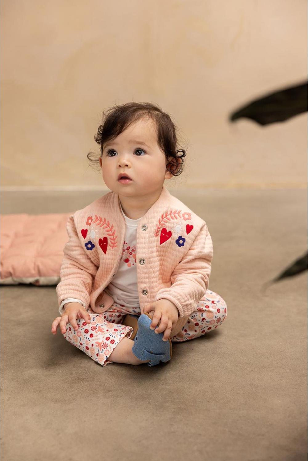 Noppies Broek Madras - Floral Pattern Pink