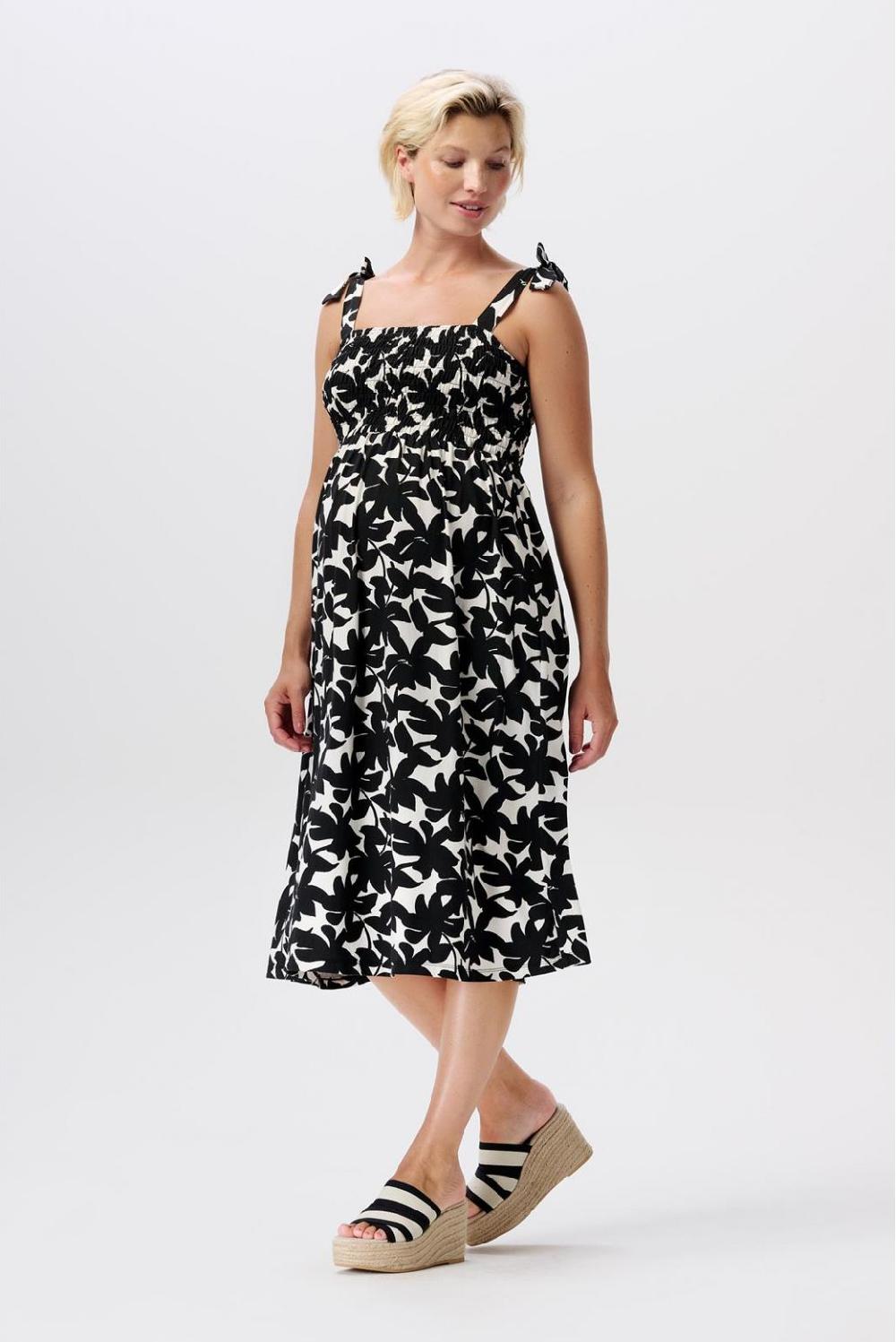 noppies Jurk Nia - Black Big Flower