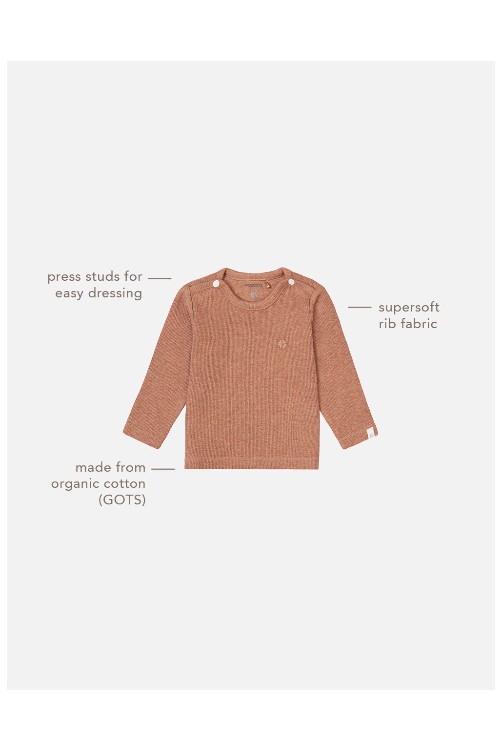 Noppies Longsleeve Natal - Cafe Au Lait Melange