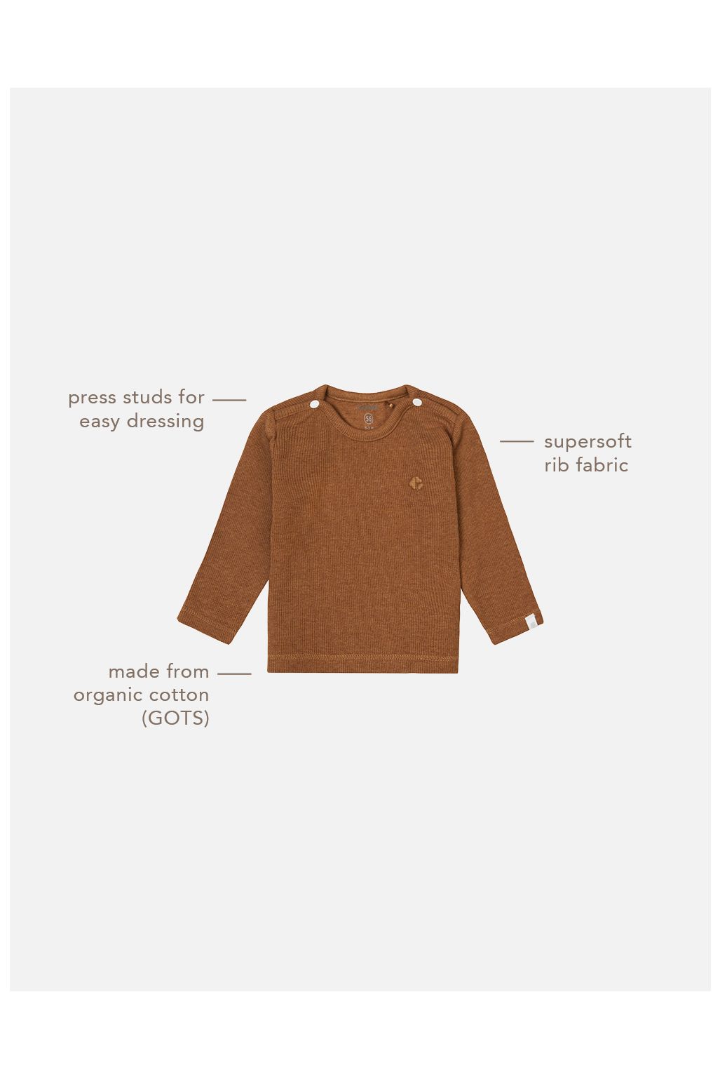 Noppies Longsleeve Natal - Chipmunk Melange