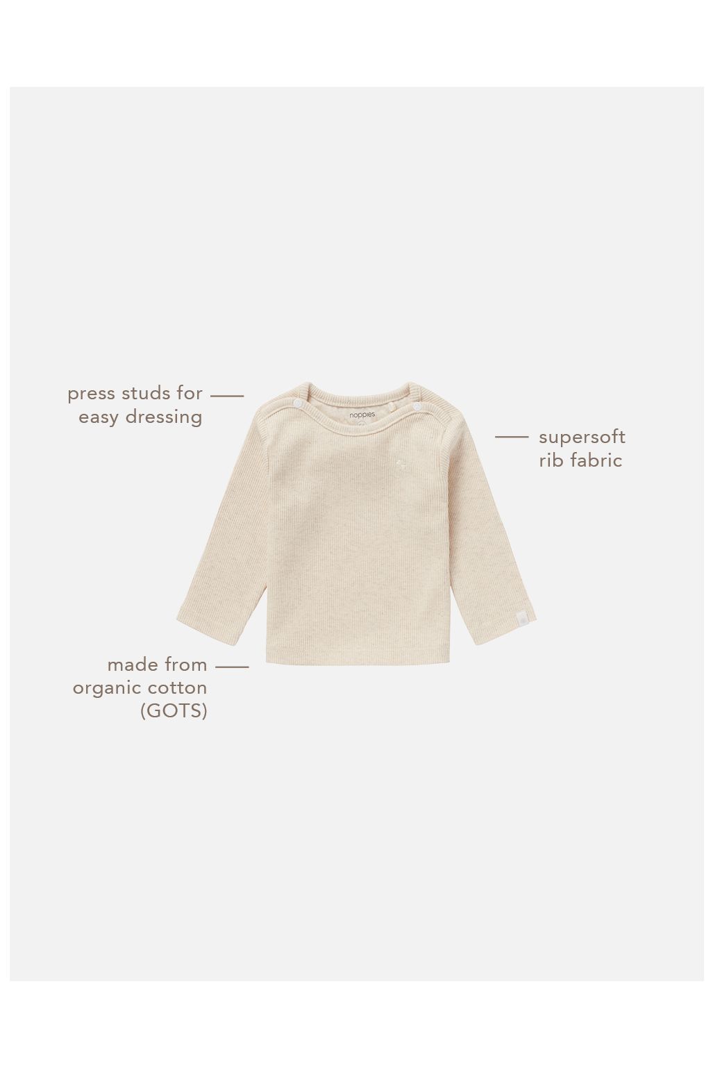 Noppies Longsleeve Natal - Oatmeal