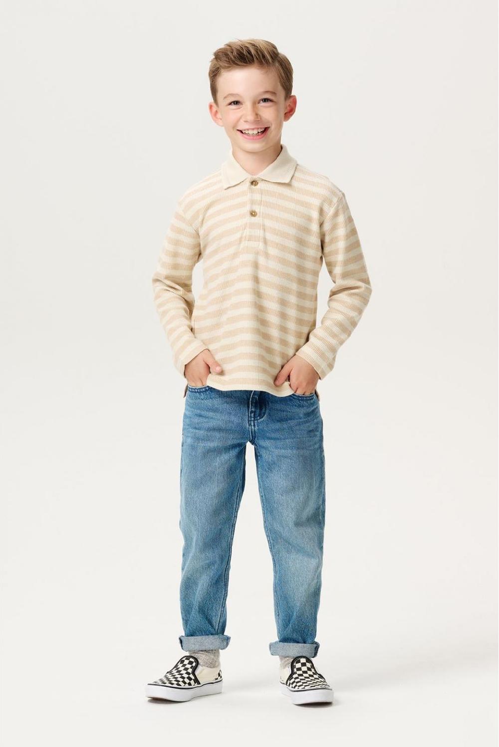 noppies Poloshirt Lucas - Stripe pattern Sand/Nude