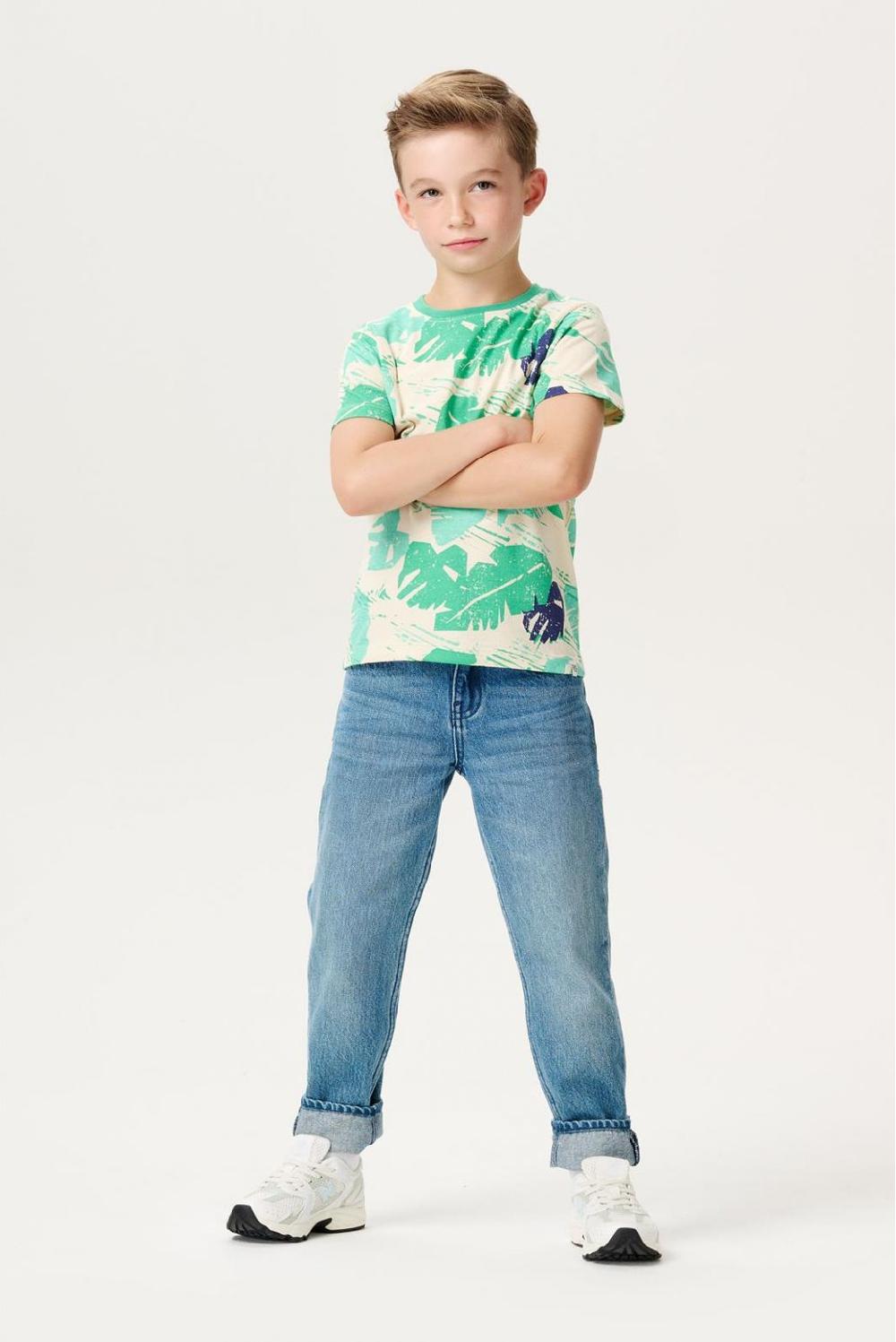 noppies T-shirt Loudoun - Leaf pattern Off white