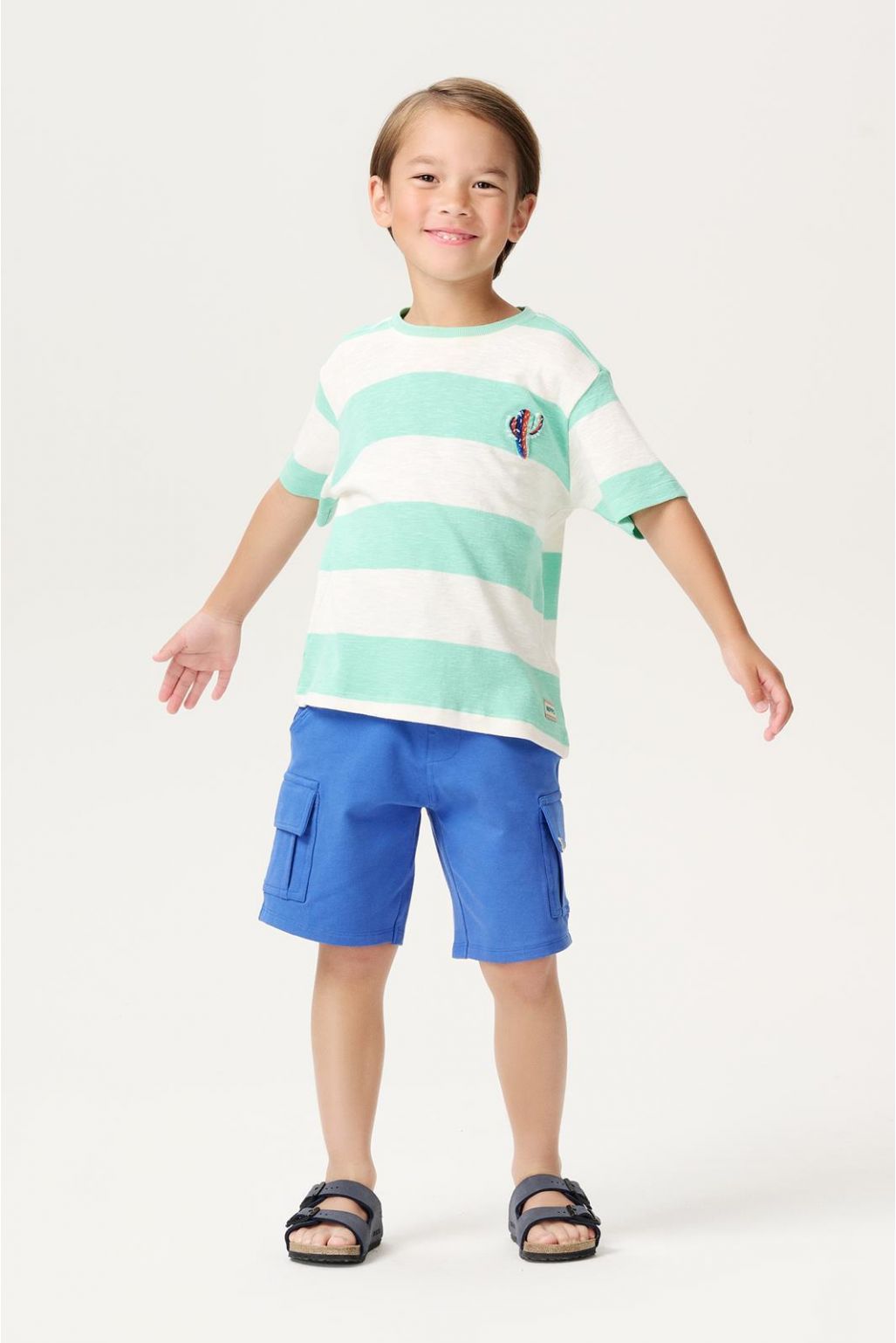 noppies T-shirt Lutcher - Stripe pattern Medium Grey