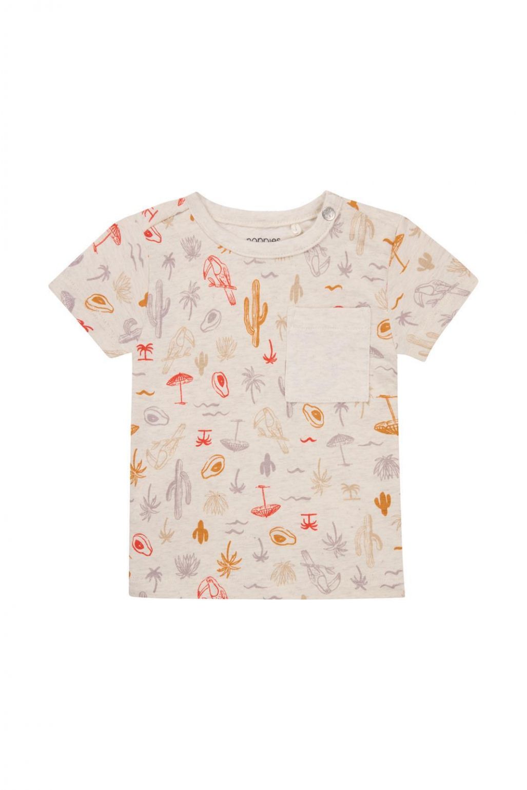 noppies T-shirt Olle - Tropical pattern Off white