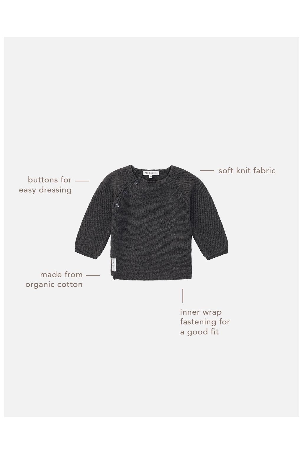 Noppies Vest Pino - Dark Grey Melange