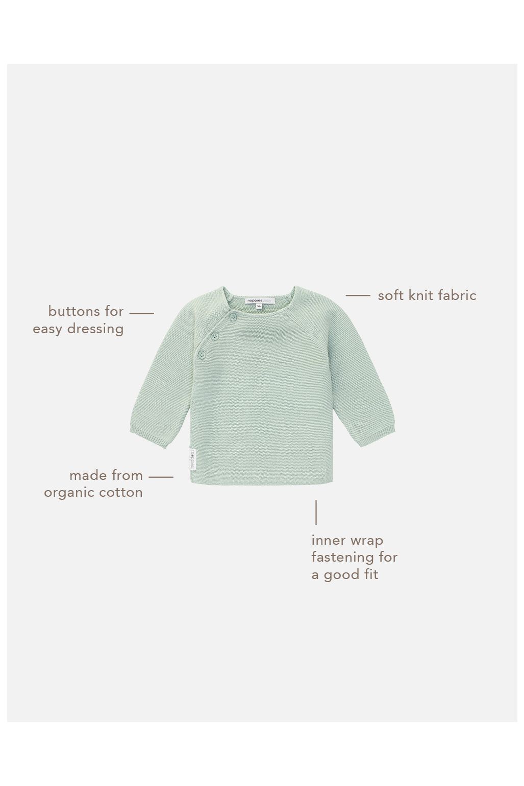 Noppies Vest Pino - Grey Mint