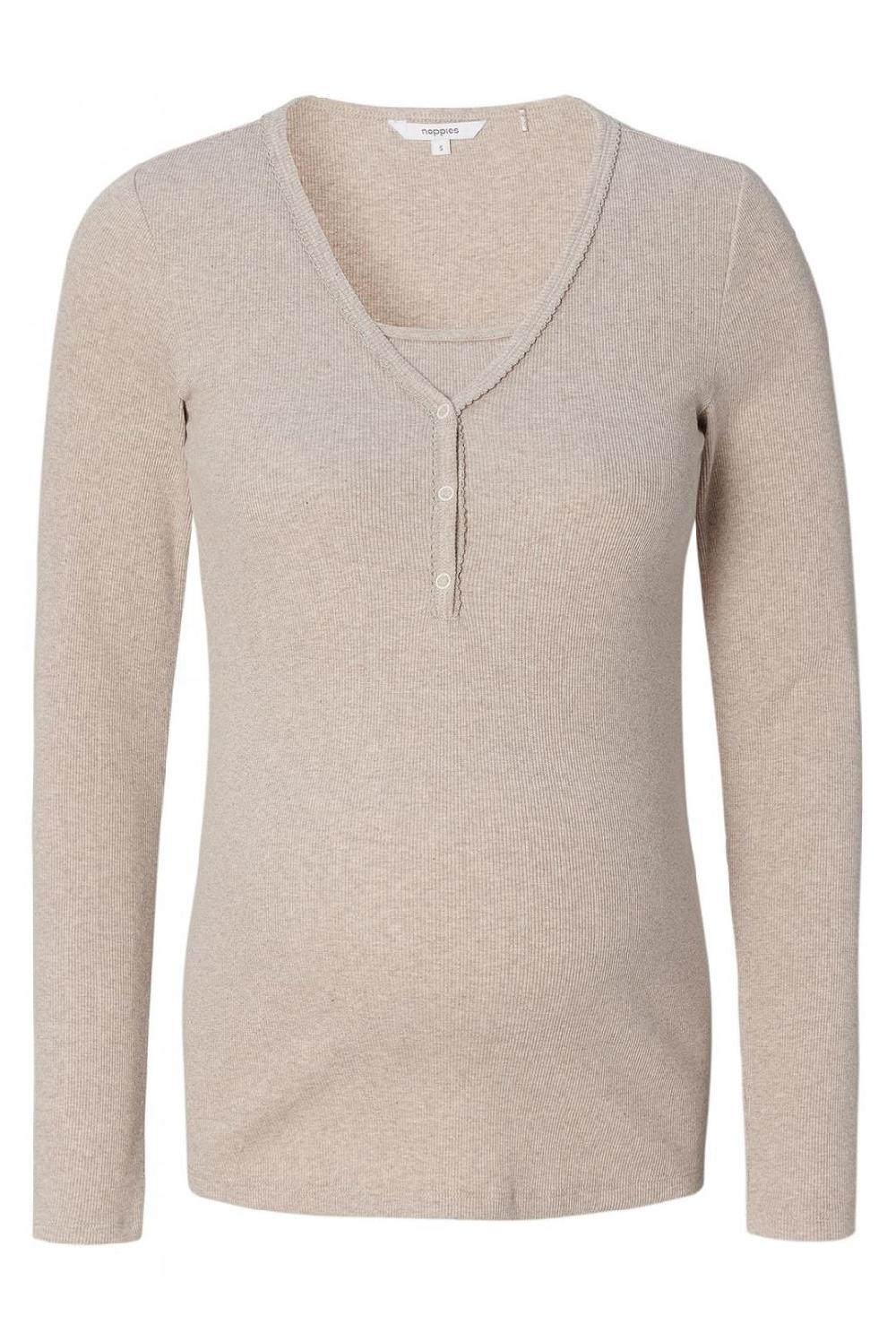 Noppies Pyjamatop Met Voedingsfunctie Amala - Taupe Melange