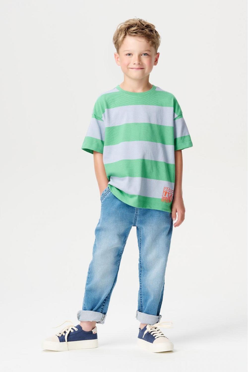 noppies T-shirt Larkfield - Stripe pattern Medium Grey