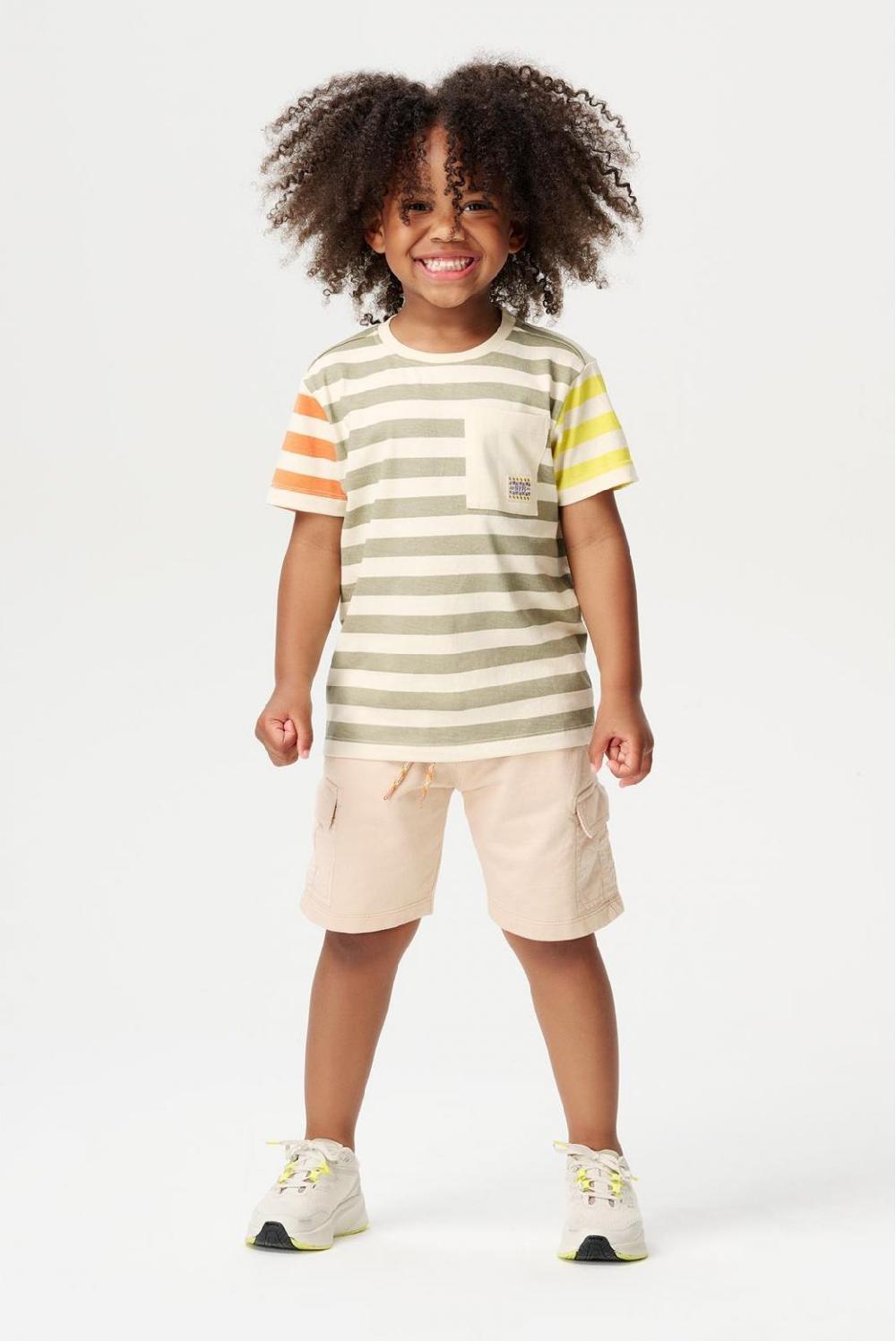 noppies T-shirt Lugana - Stripe Pattern Medium Yellow