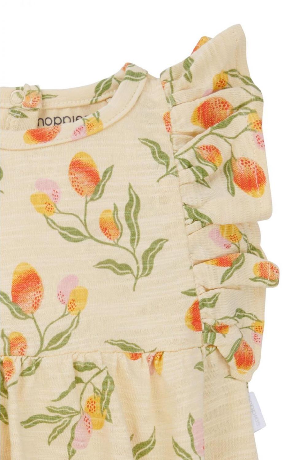 Noppies Tuinbroek Mequon - Fruit Pattern Medium Yellow