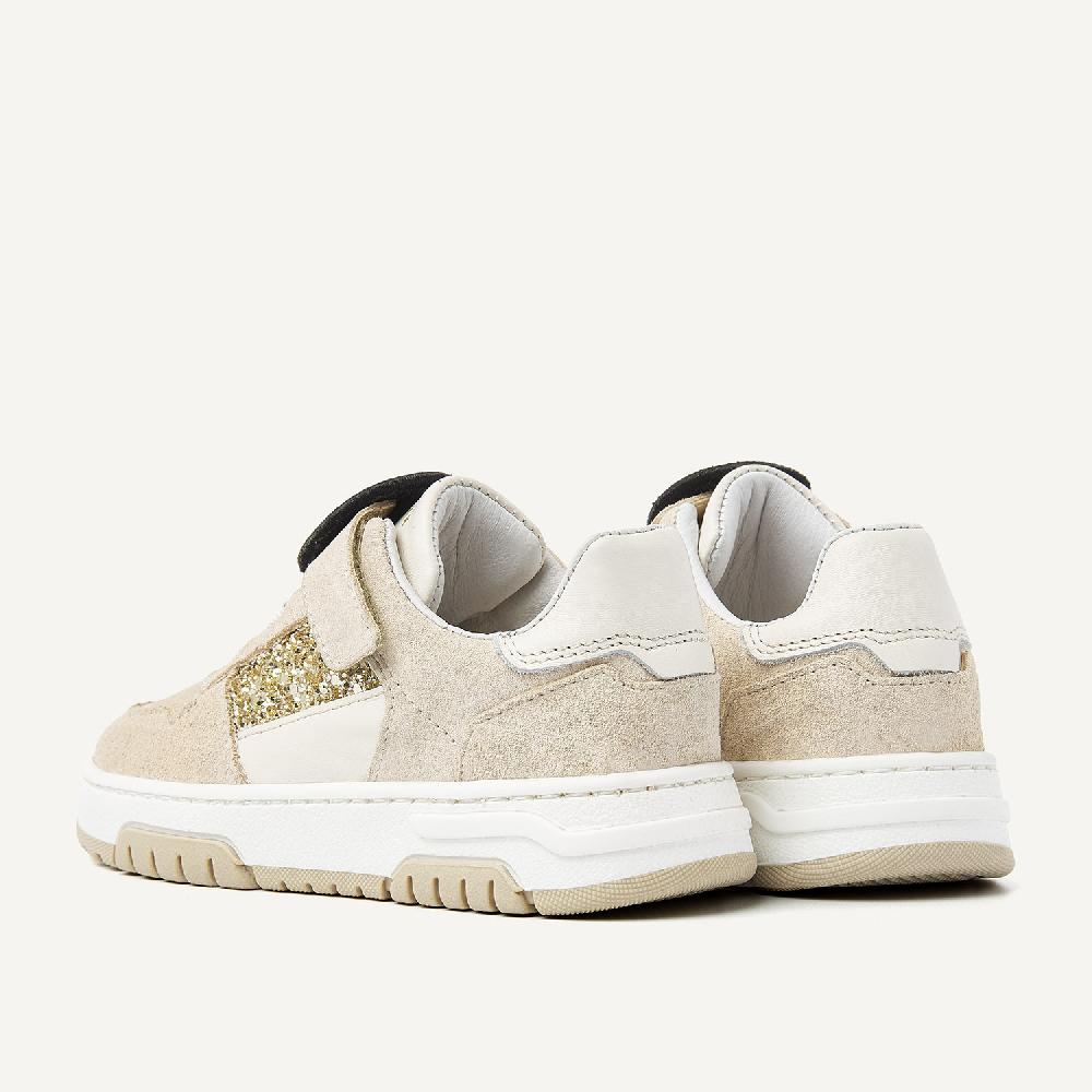 Nubikk Basket Court JR Beige Glitter Sneakers Voor Kids