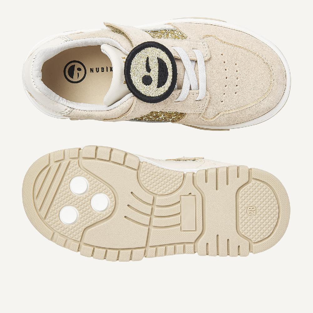 Nubikk Basket Court JR Beige Glitter Sneakers Voor Kids