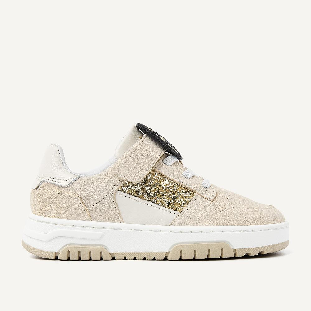 nubikk Basket Court JR Beige Glitter Sneakers voor Kids