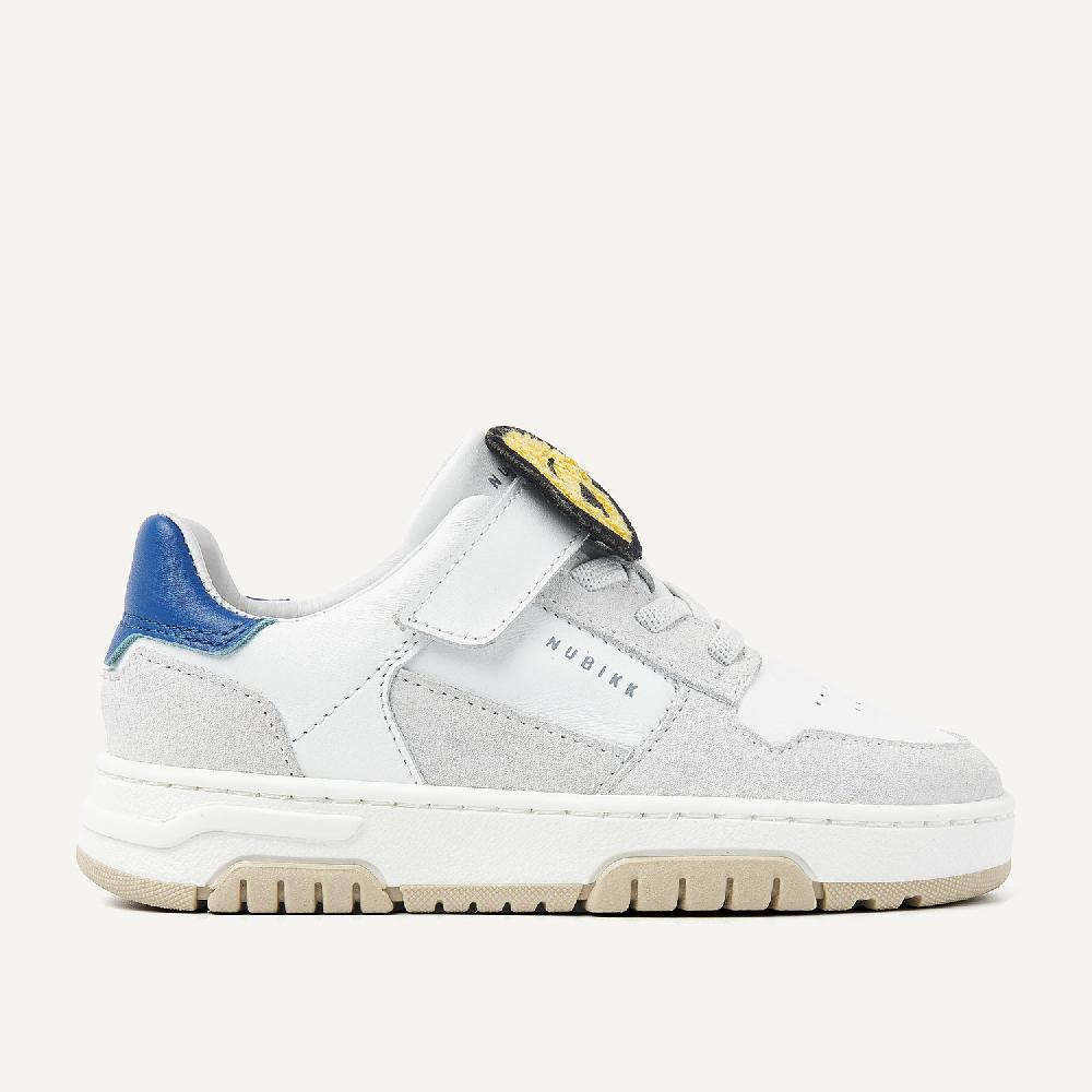 nubikk Basket Court JR Wit Blauwe Sneakers voor Kids