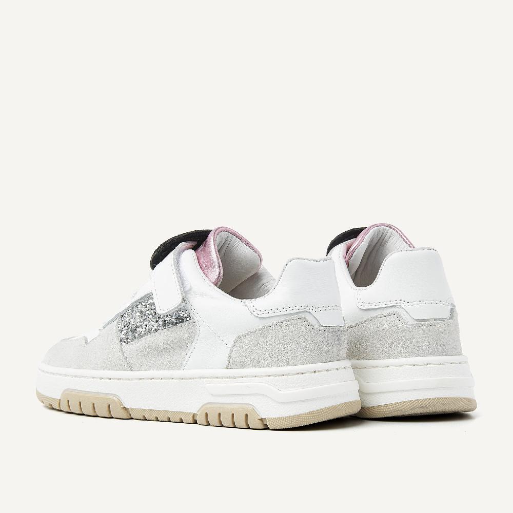 Nubikk Basket Court JR Witte Glitter Sneakers Voor Kids