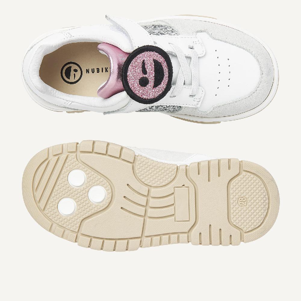 Nubikk Basket Court JR Witte Glitter Sneakers Voor Kids