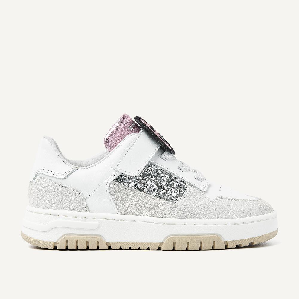 nubikk Basket Court JR Witte Glitter Sneakers voor Kids