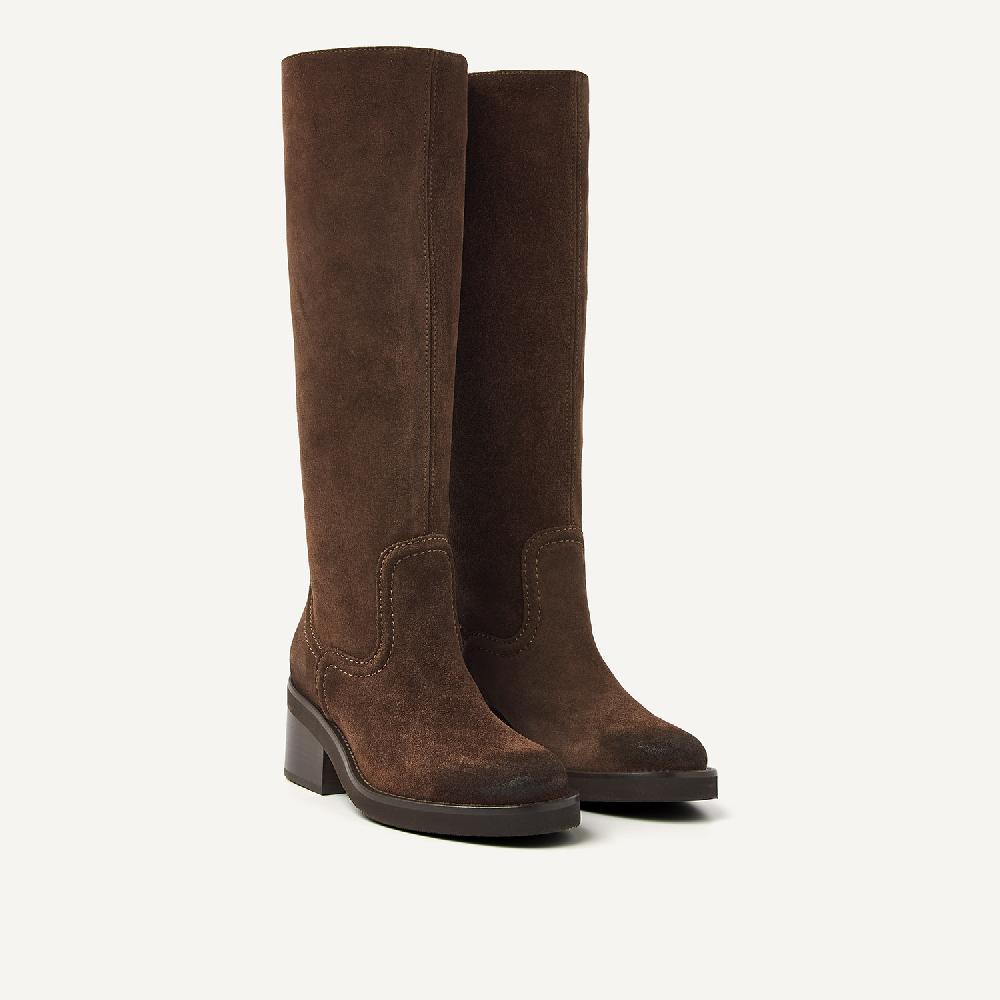 Nubikk Cassy Boot Donkerbruin Suède Boots Voor Dames