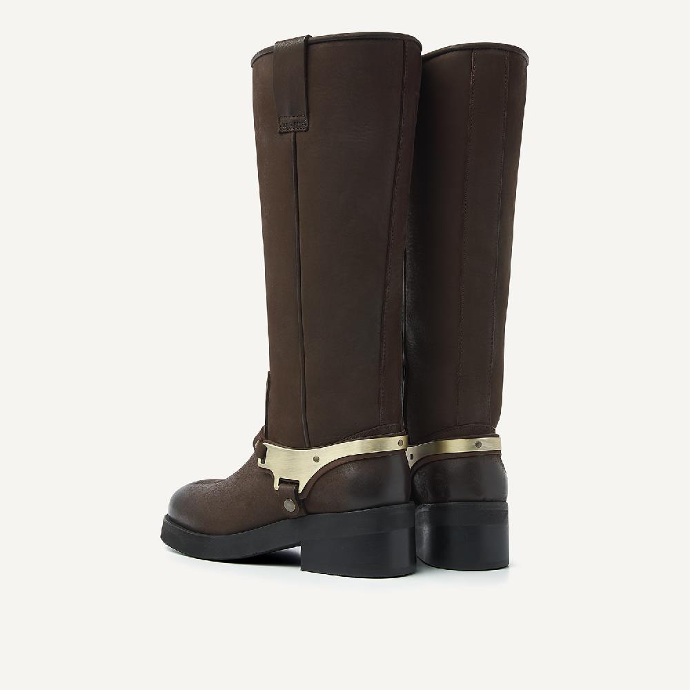 Nubikk Eve Lynn Bruine Nubuck Biker Boots Voor Dames