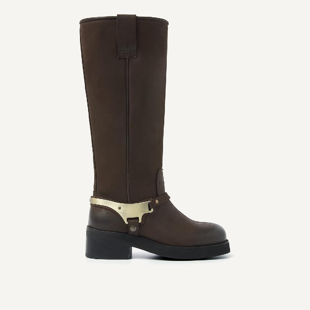nubikk Eve Lynn Bruine Nubuck Biker Boots voor Dames