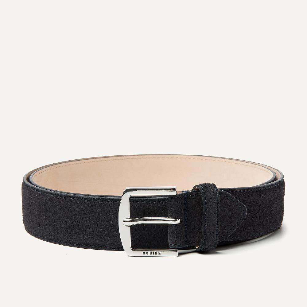 nubikk James Belt Donkerblauw Suède Riem voor Heren