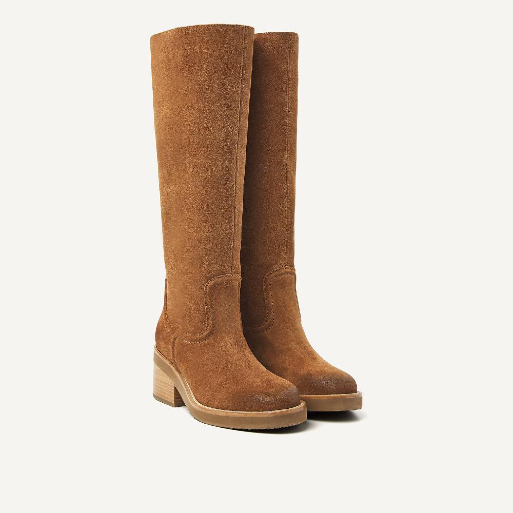 Nubikk Cassy Boot Cognac Suède Boots Voor Dames