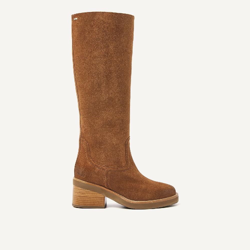 nubikk Cassy Boot Cognac Suède Boots voor Dames