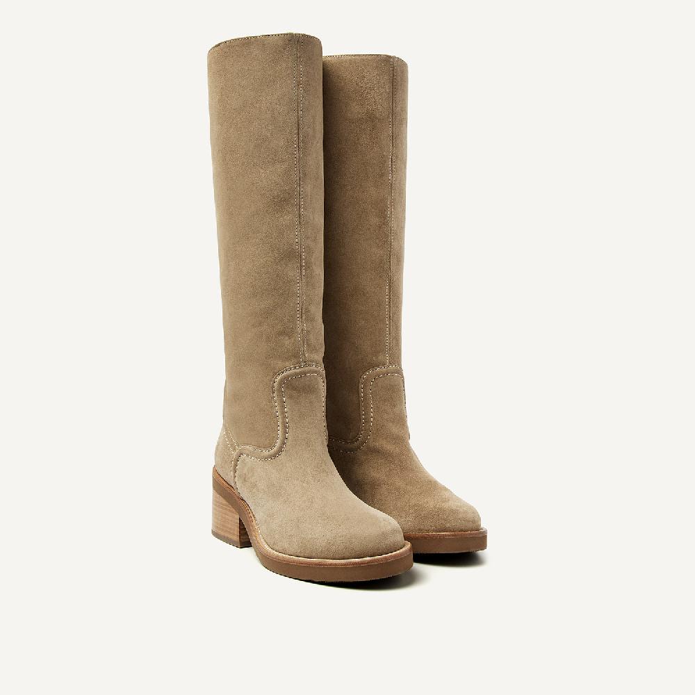 Nubikk Cassy Boot Taupe Suède Boots Voor Dames