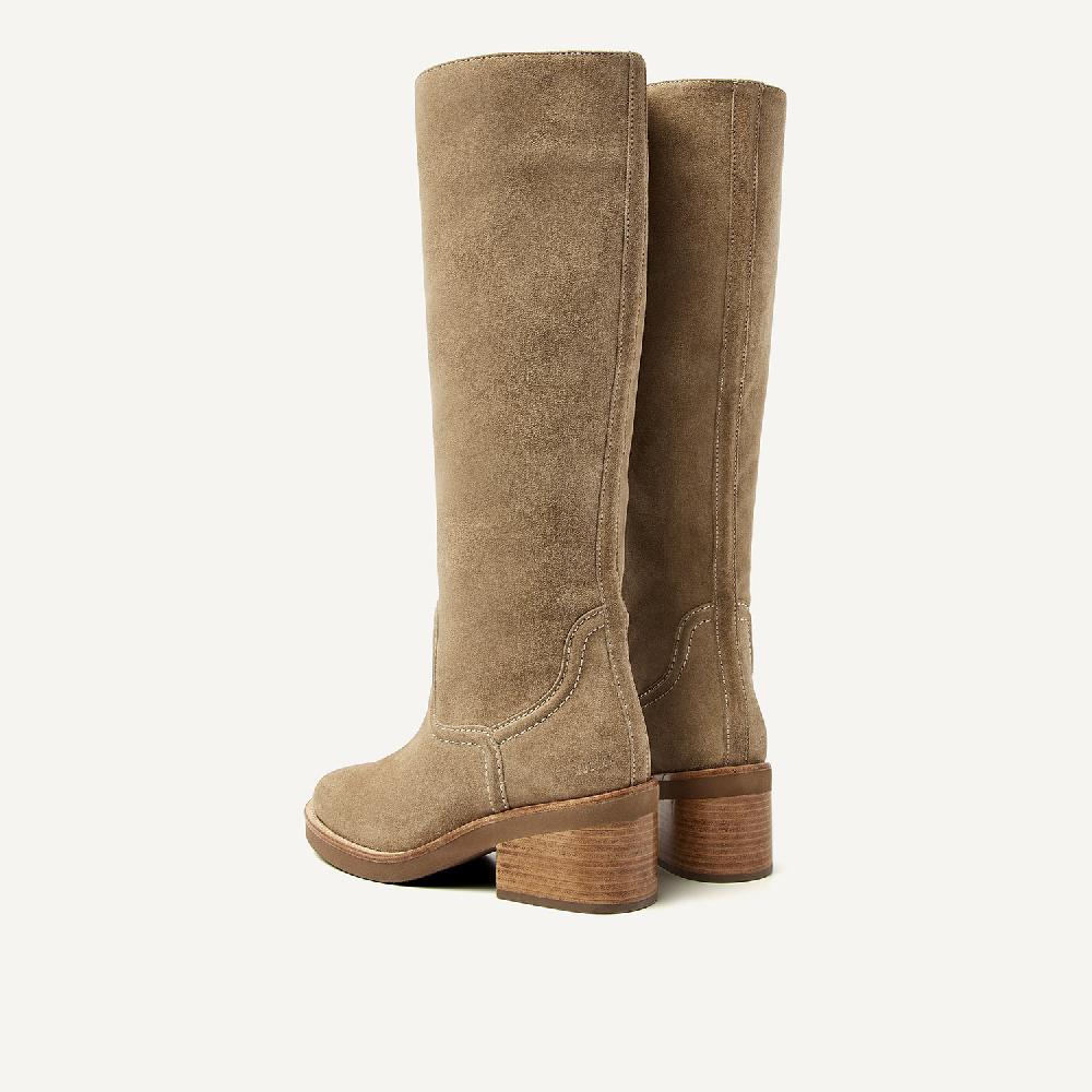 Nubikk Cassy Boot Taupe Suède Boots Voor Dames